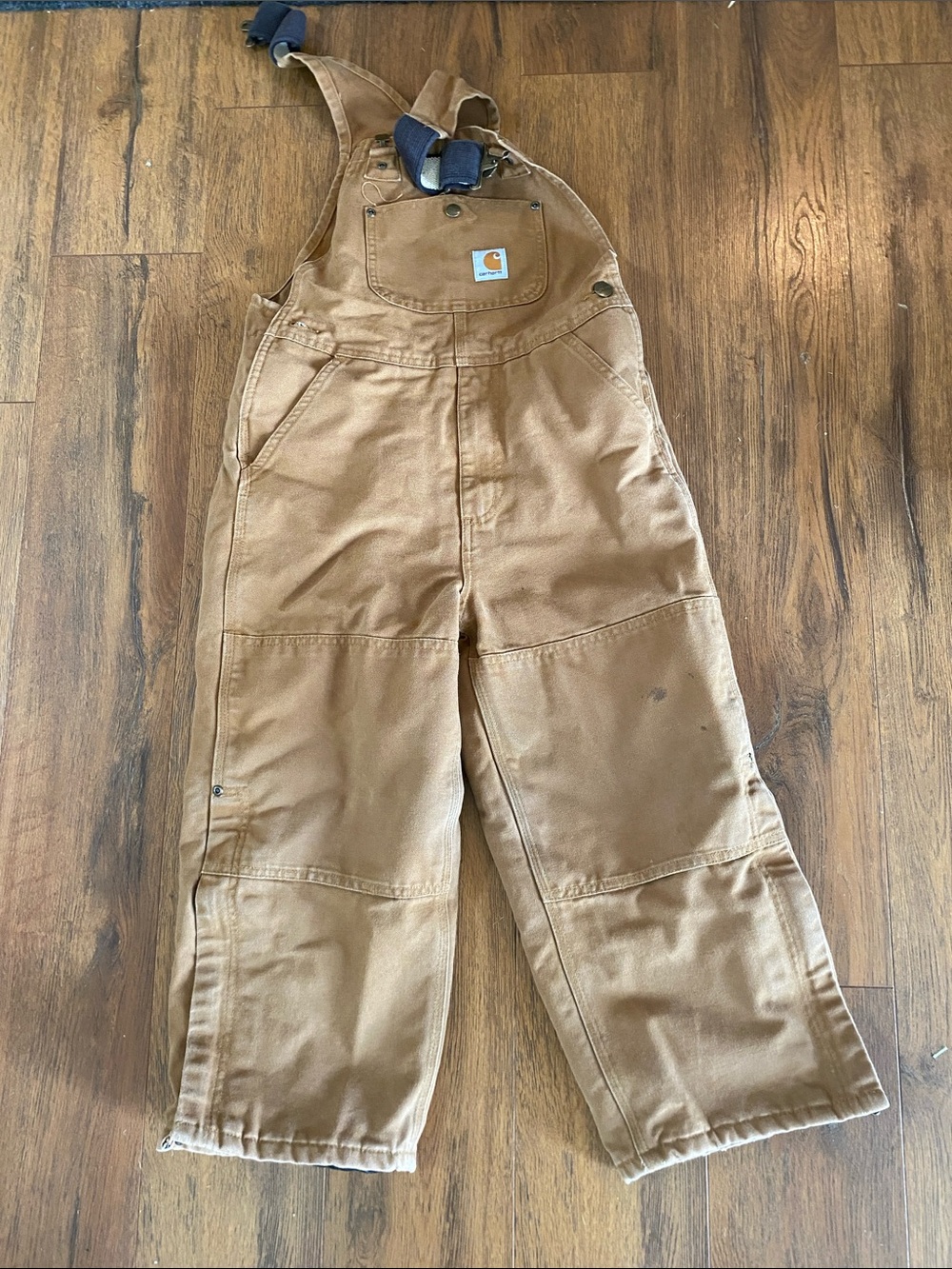 Carhartt Brown/Tan Duck Youth Canvas Bib Overalls